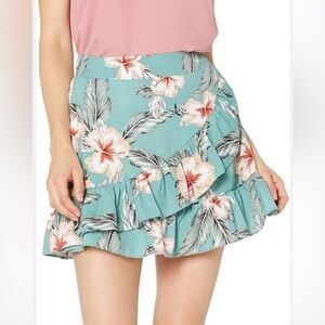 CUPCAKES AND CASHMERE Holland Mini Skirt in Bristol Blue sz SM, Floral Print